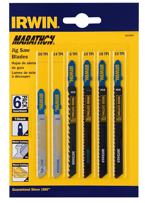 BLADE JIGSAW T-SHANK ASST 6PC 