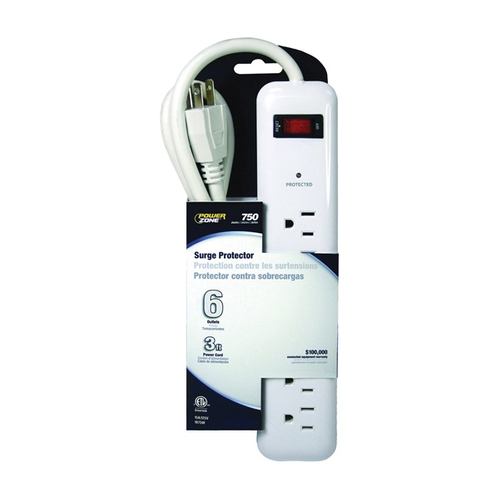 [569616] SURGE PROT 6OUT 750J WHITE    