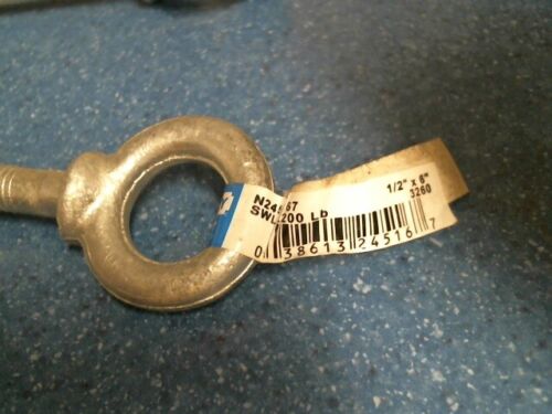 EYE BOLT W/NUT 1/2X6IN GALV   