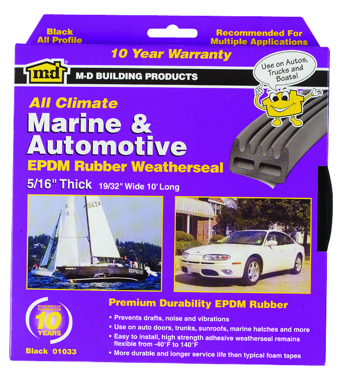 WEATHERSTRIP EPDM ADH 10FT BLK