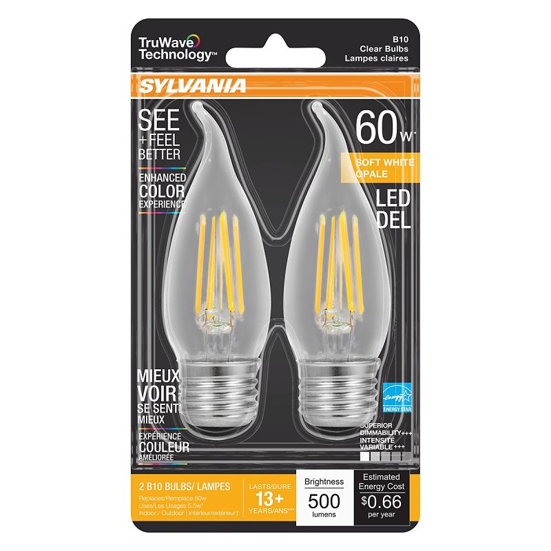 BULB LED B10 CLR SOFT WHITE 5W