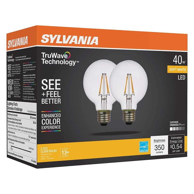 BULB LED G25 CLR SOFT WHITE 4W