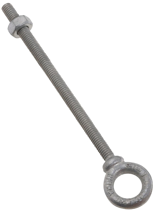 EYE BOLT W/NUT 3/8X6IN GALV   