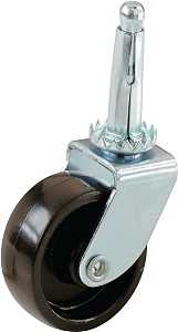 CASTER SWVL STM-MT BLK 1-5/8IN