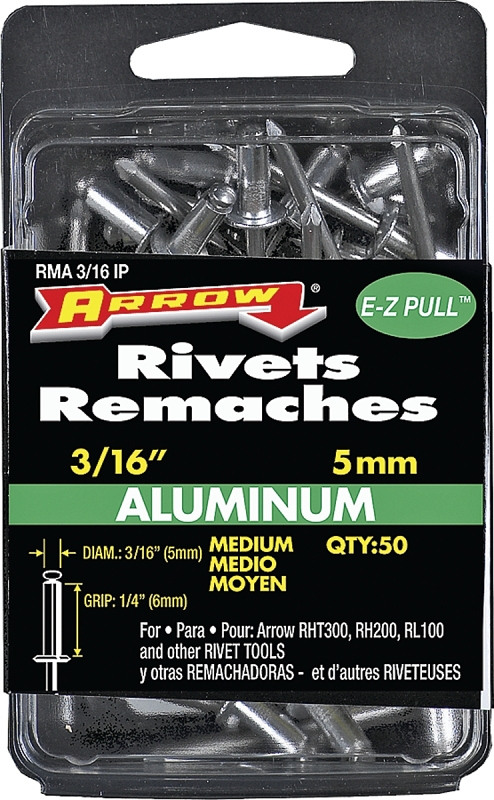 RIVET MEDIUM ALUM 3/16X1/4IN  