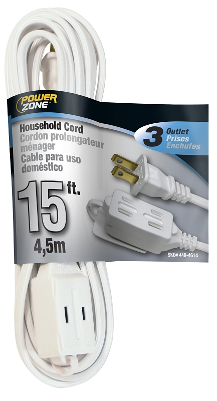 CORD EXT INDR 16/2SPTX15FT WHT