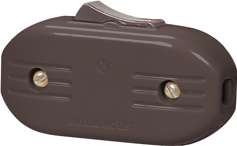 SWITCH CORD SPFT 3AMP HD BROWN