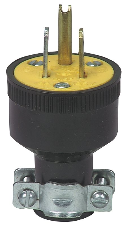 [4181780] PLUG W/CRD CLMP BLK 15A 125V  