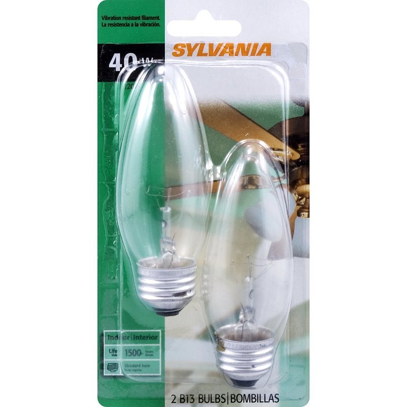 [6976195] BULB FAN CLR B13 AL BS 40W 2PK