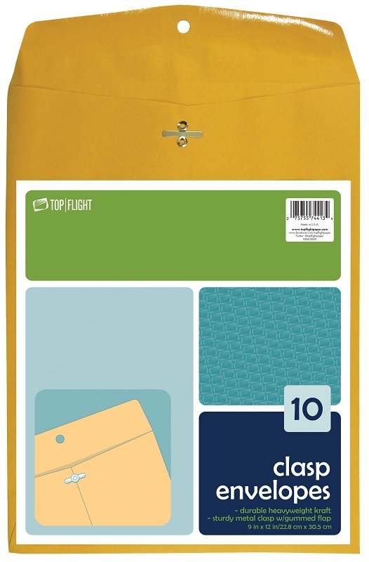[3458916] ENVELOPES CLASP BRN 9X12IN    