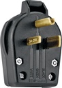 PLUG 3WIRE GROUND ANGLE BLACK 