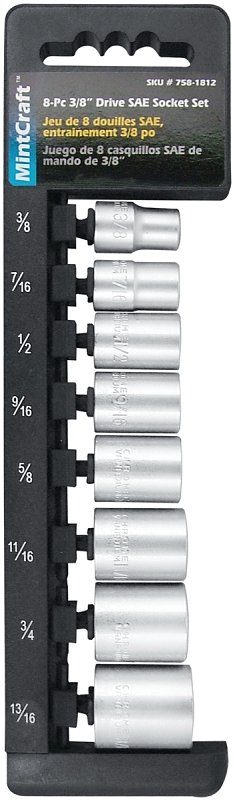 SOCKET SET SAE 3/8DR 8PC      