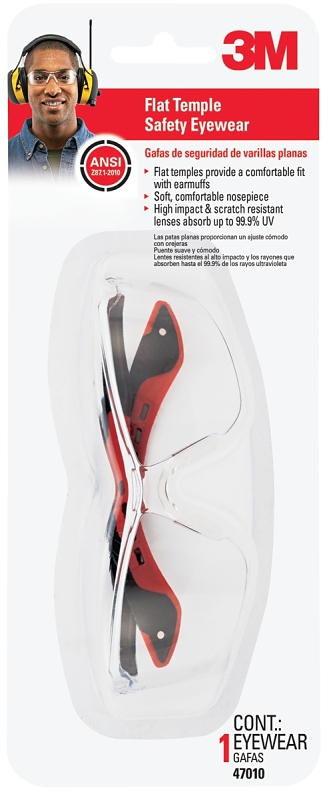 SAFETY EYEWEAR BLK FRM/CLR LEN