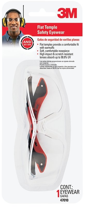 SAFETY EYEWEAR BLK FRM/CLR LEN