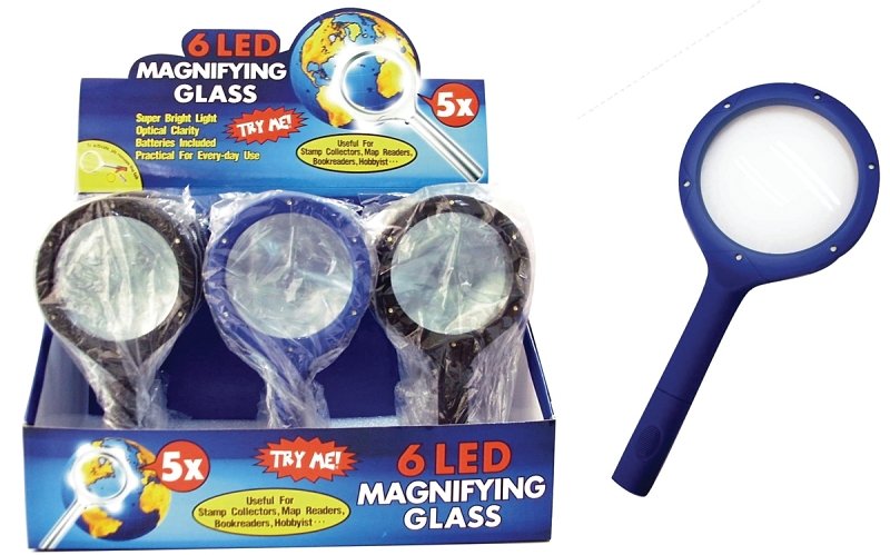 [7111347] GLASSES MAGNIFYING LED 6 BULB 
