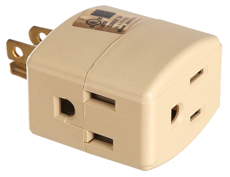 CUBE TAP 3-OUTLET 3WIRE IVORY 