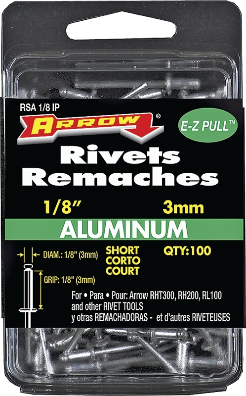 RIVET SHORT ALUM 1/8X1/8IN    