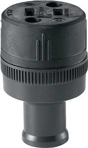 CONNECTOR W/CRD CLMP 15A 125V 