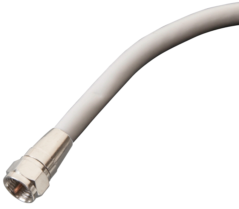 CABLE COAX RG6/F CONN 6FT WHT 
