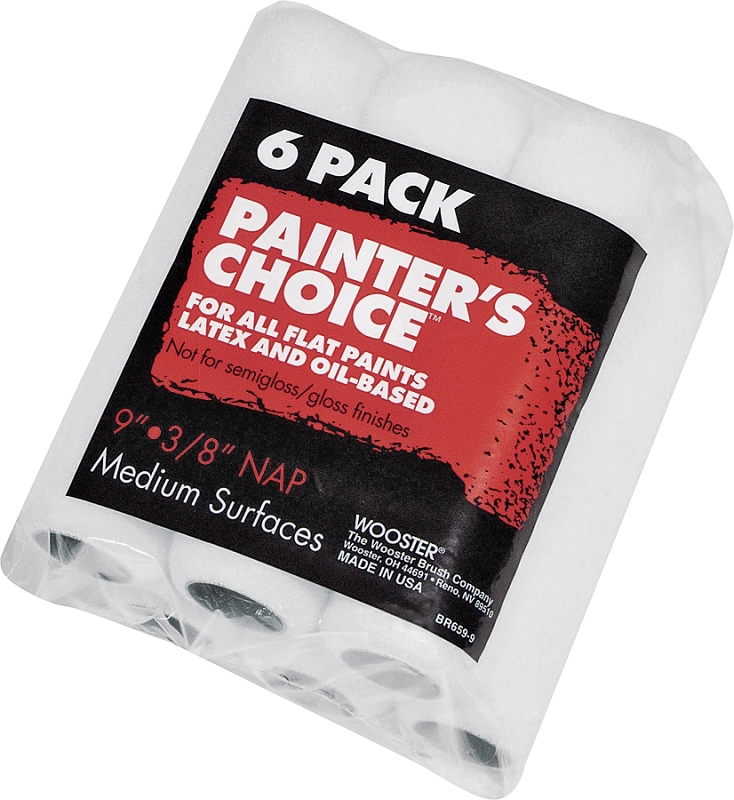 ROLLER COVER FBRC 6PK 9X3/8IN 