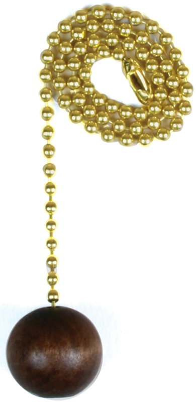 CHAIN PULL W/WALNUT BALL 12IN 
