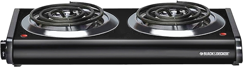 PLATE HOT DBL BURNER BLK      