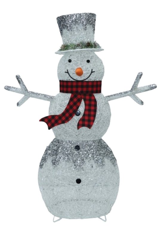 GLITTER FRSTED SNOWMAN PLT 4FT