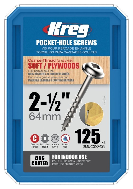 SCRW PKT NO8 WSH 2-1/2IN 125CT