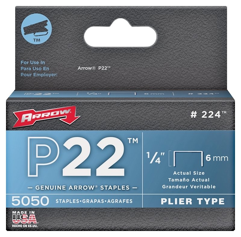 STAPLE PLIER P22 5000PK 1/4IN 