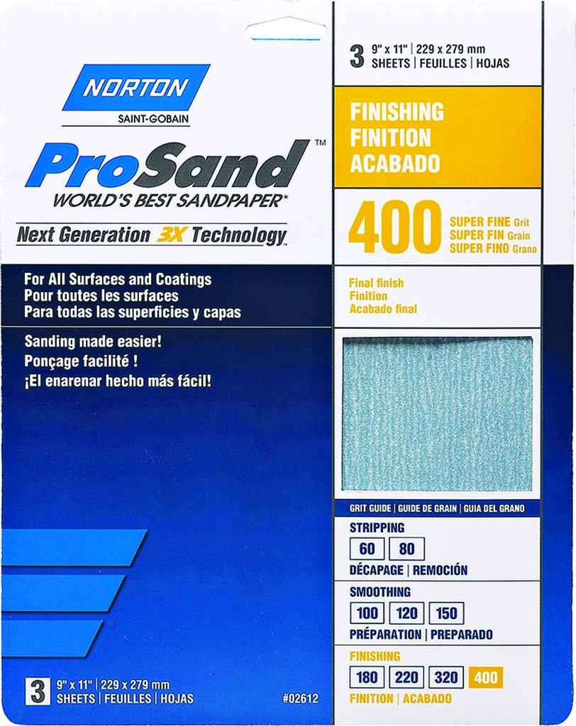SANDPAPER AL OXD 400GRT 9X11IN