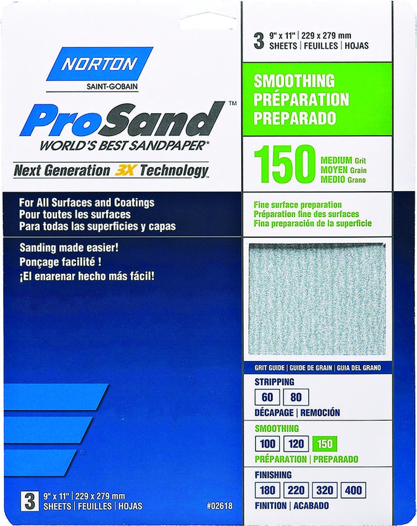SANDPAPER AL OXD 150GRT 9X11IN
