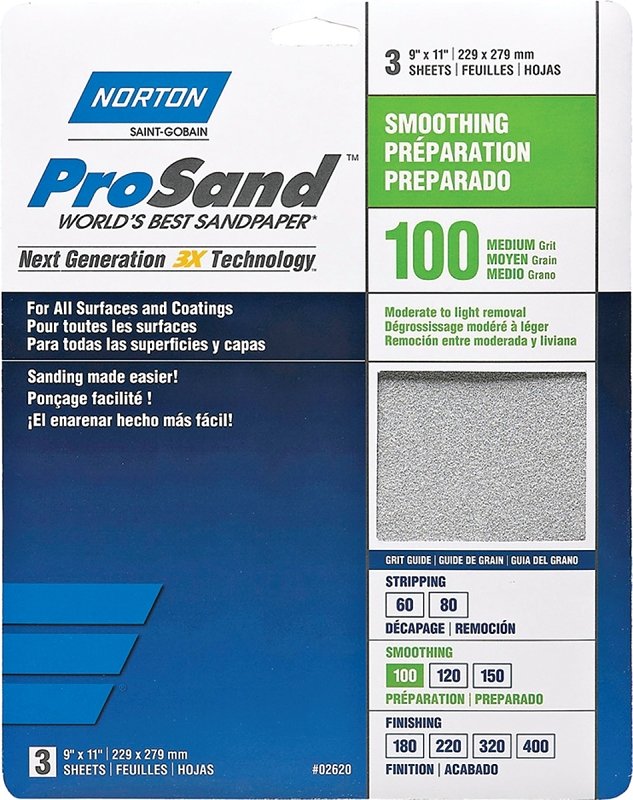 [3306644] SANDPAPER AL OXD 100GRT 9X11IN
