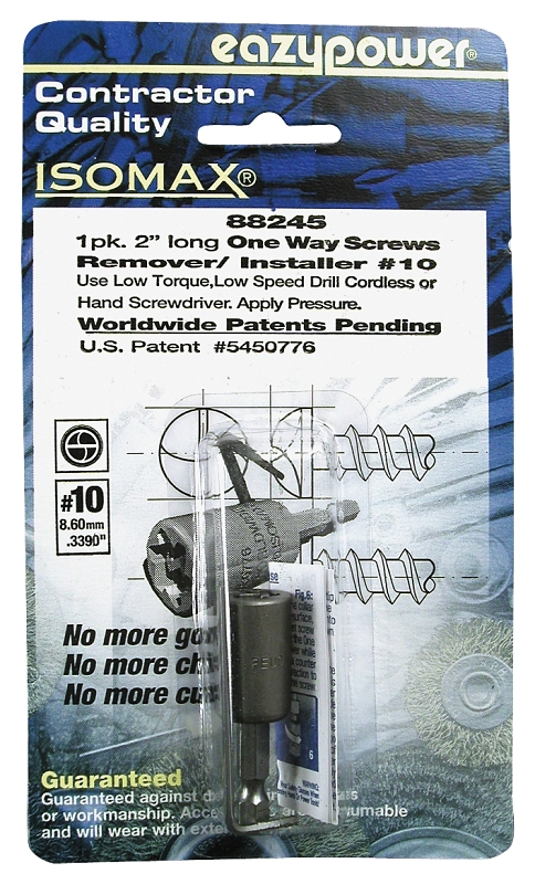 INSERT BIT #10 1WAY SCRW REMVR