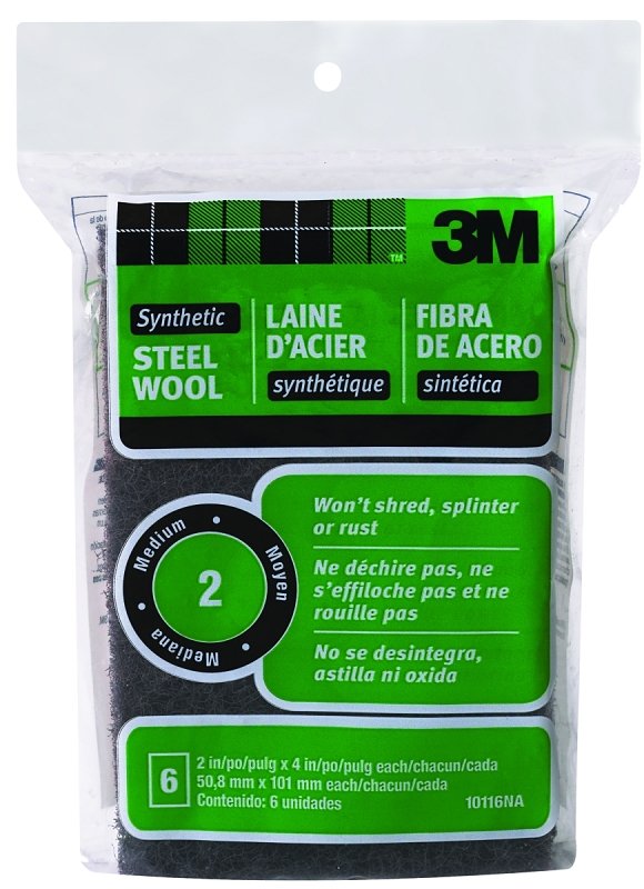 PAD STEEL WOOL SYNTHETIC MED  