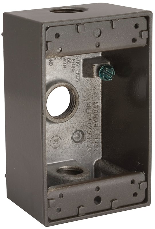 BOX OUTLET ALUM 1G 18.3 CU BRZ