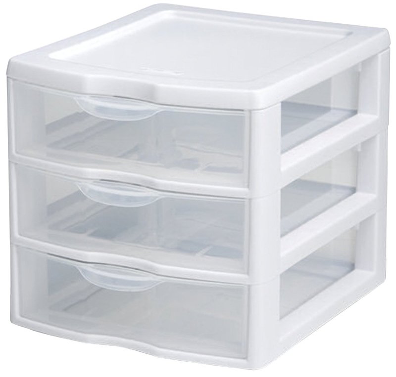 ORGANIZER MINI 3 DRAWER WHT SM