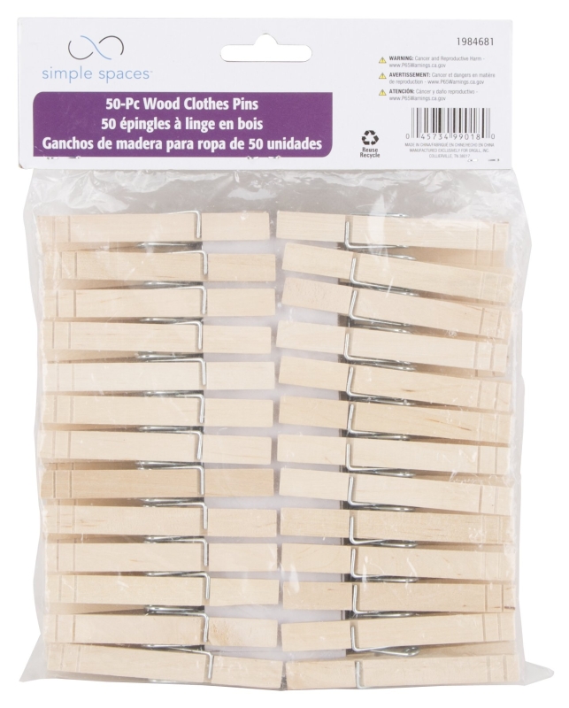 CLOTHESPINS WD BAG 84MM 50PC  