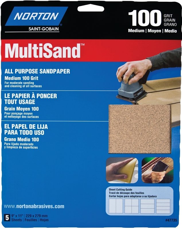 SANDPAPER AL OXD 100GRT 9X11IN
