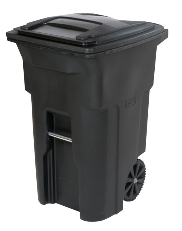 [1225598] CAN TRASH TWO WHEEL BLACK 64GA