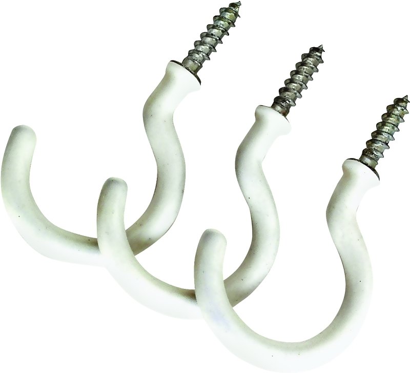 HOOK STORAGE SCREWIN VINYL WHT