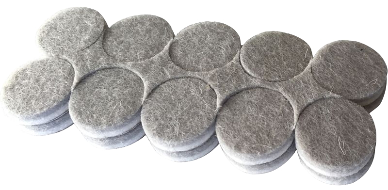 PAD FELT ROUND COMM GRAY 3/4IN