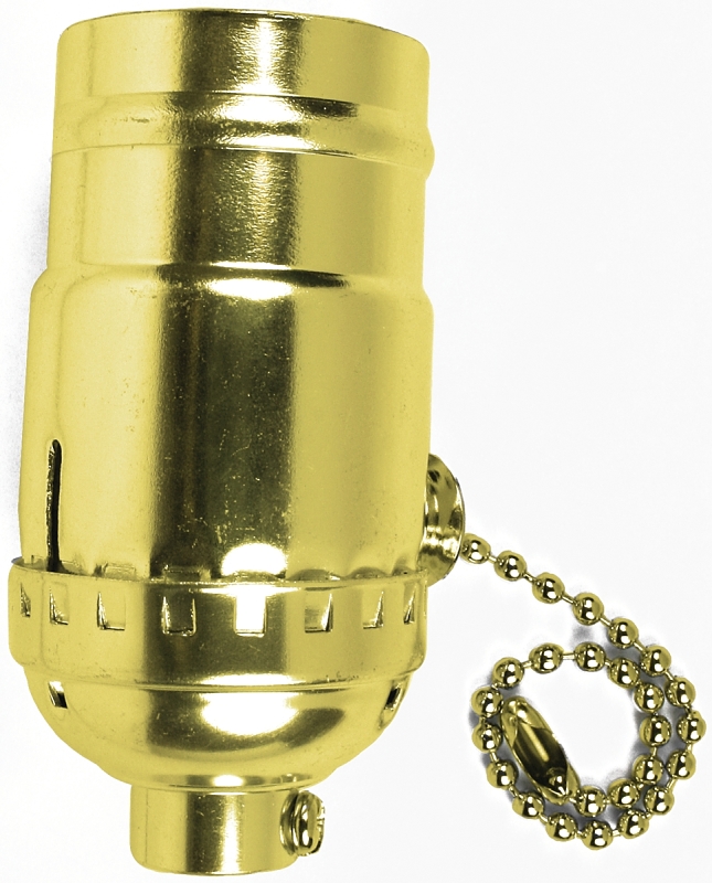 SOCKET PULL CHAIN ON/OFF BRASS