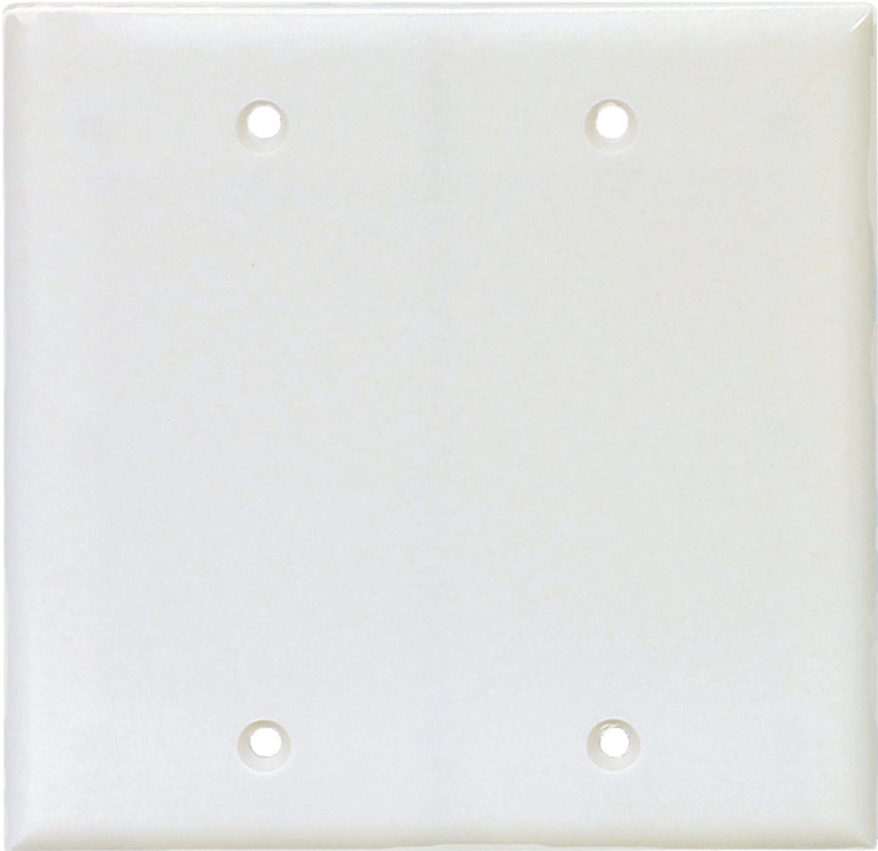 WALL PLATE 2GANG BLANK MID WHT