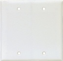 WALL PLATE 2GANG BLANK MID WHT