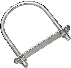 BOLT U W/NUT ZN 3/8X3.5X5.25IN