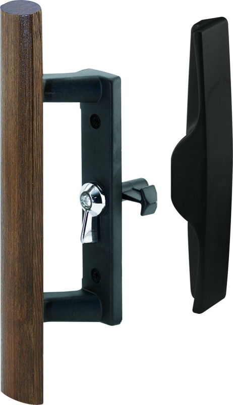 DOOR HANDLE SLIDING BLK/WOOD  