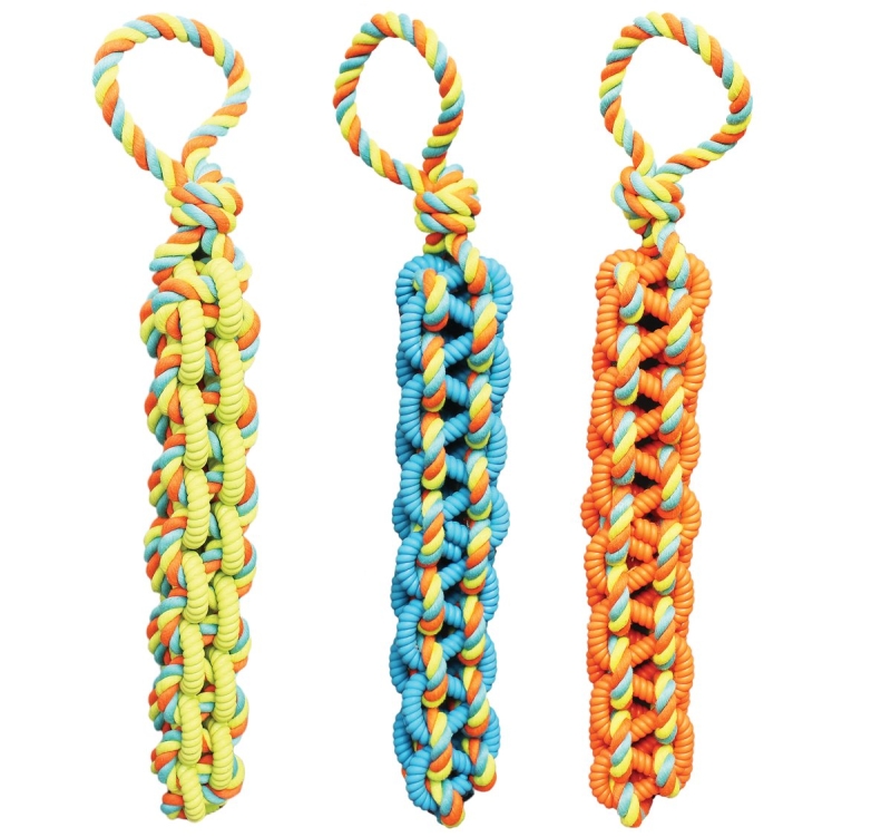 TOY PET TUG TPR/ROPE BRAIDED  