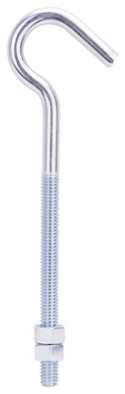 [1969971] BOLT HOOK W/NUT STL 7IN ZINC  