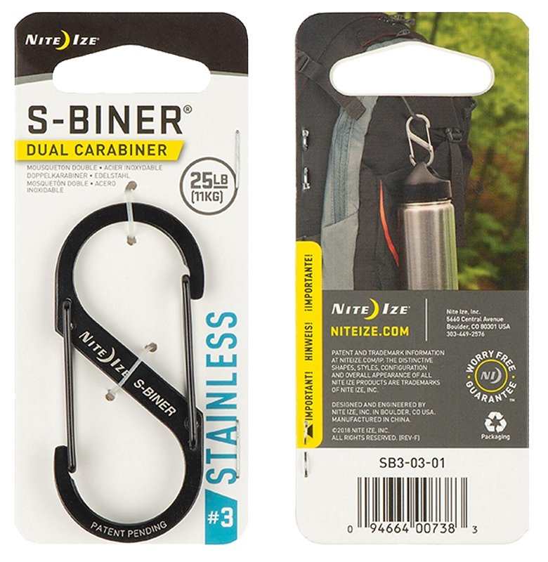 CARABINER DUAL SS NO3 BLACK   