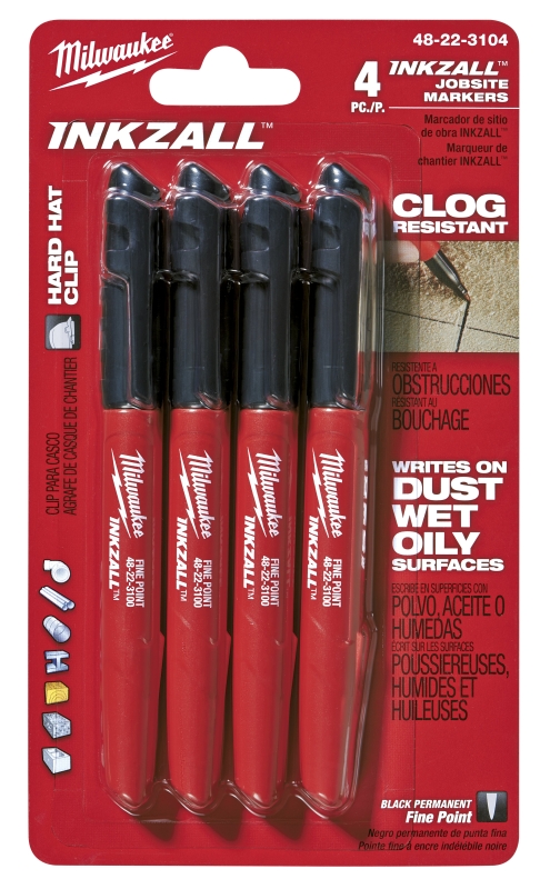 MARKER FINE POINT BLACK 4PK   